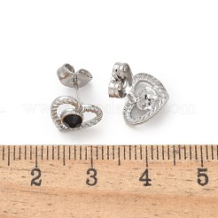 Pendientes de botón de acero inoxidable 304&nbsp;EJEW-F361-06P