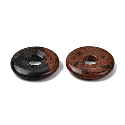 Acajou naturel pendentifs en obsidienne&nbsp;G-A320-01A-13