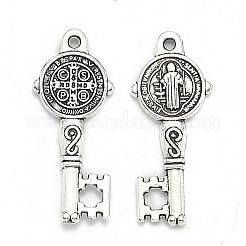 Tibetischer stil Aluminium Anhänger & Charms&nbsp;TIBEP-MSMC016-M