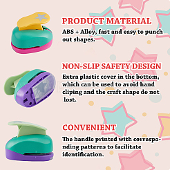 4 Stück 4 Stile Stern ABS-Kunststoff & Legierung Handwerk Punch für Kinder schneiden Handwerk&nbsp;AJEW-FH0005-83