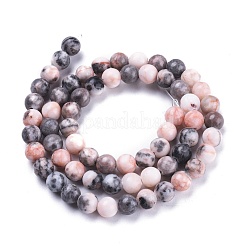 Chapelets de perles de jaspe zèbre rose naturel&nbsp;G-K410-04-6mm