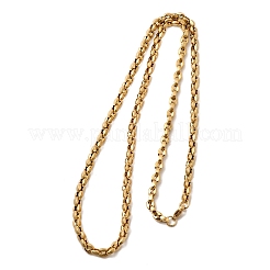 Collar de cadena de eslabones de grano de café de acero inoxidable 304 de 4.5 mm para mujer&nbsp;NJEW-B134-06B-G