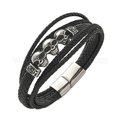 Geflochtene Mikrofaser-Leder-Mehrstrang-Armbänder&nbsp;BJEW-Q010-01A