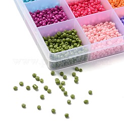 180g 15 couleurs de perles de rocaille de verre de peinture de cuisson&nbsp;SEED-JQ0003-01C-3mm