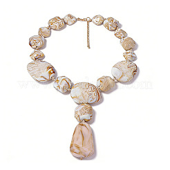 Colliers de perles avec pendentifs en résine surdimensionnés pour femmes&nbsp;WG13923-01