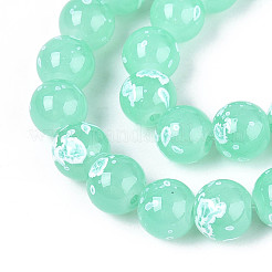 Chapelet de perles en verre baking paint&nbsp;DGLA-N015-8mm-07