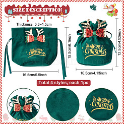 4 Stück 4 Stile Weihnachtssamt-Süßigkeiten-Apfel-Taschen&nbsp;TP-BC0001-05