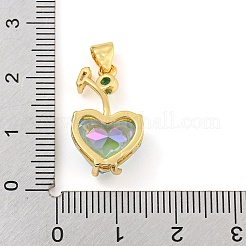 Placage de crémaillère en laiton micro pavé pendentifs en zircone cubique claire&nbsp;ZIRC-L100-161G