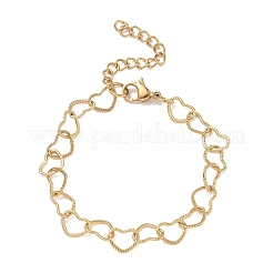 304 Edelstahl-Herzgliederkettenarmbänder&nbsp;SA-CBA2696-16G