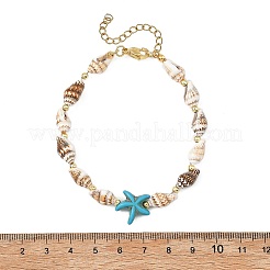 2 Armband aus natürlichen Muscheln und synthetischem Türkis für Damen&nbsp;BJEW-JB13838