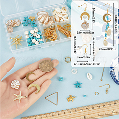 DIY-Set zur Herstellung baumelnder Ohrringe aus natürlicher Muschel&nbsp;DIY-SC0025-14