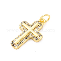 Pendentifs avec zircon cubiques à micro-pavés en laiton&nbsp;KK-D325-43G