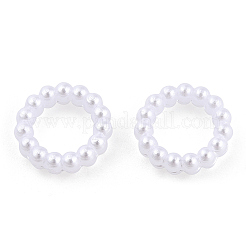 Anillos de unión de perlas de imitación de plástico abs&nbsp;OACR-T015-06A-01
