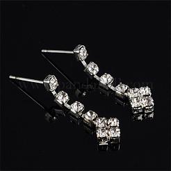Collane con ciondolo in cristallo e strass in ottone a rombo e orecchini pendenti a perno per donna&nbsp;FS-WG6562E-01