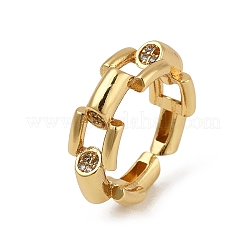Messing-Fingerringe mit Mikropflaster und klarem Zirkonia für Damen&nbsp;RJEW-S622-10G