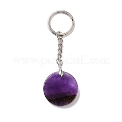 Natürlicher Amethyst Triskele/Triskelion Anhänger Schlüsselanhänger&nbsp;KEYC-A031-01P-02