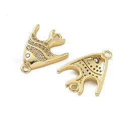Messing Micro Pave klare Zirkonia Meerestier Verbinder Charms&nbsp;KK-P325-01G