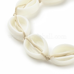 Geflochtenes Perlenarmband aus Acrylmuschel mit synthetischem türkisfarbenem (gefärbtem) Seestern&nbsp;BJEW-JB08058-01