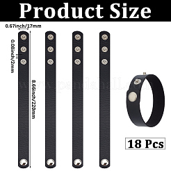 18 pulsera de cuero sintético con cierre a presión para hombre y mujer.&nbsp;BJEW-CY0001-13B