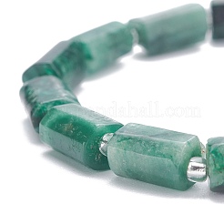 Bracciale elasticizzato con perline a colonna di smeraldi naturali&nbsp;BJEW-JB07902
