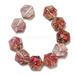 Diaspro imperiale naturale tinto con fili di perline di resina&nbsp;G-G083-D03-01