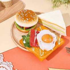 2 pz modello di hamburger in pelle PU per esposizione di cibo&nbsp;AJEW-SC0004-15A