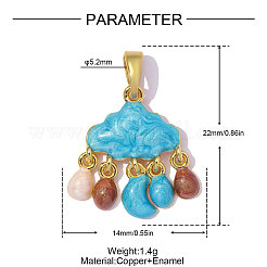 Laiton avec pendentifs en émail&nbsp;KK-OY001-40G
