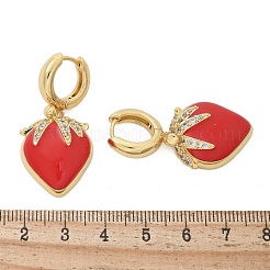 Micro ottone spianare zirconi Orecchini a cerchio&nbsp;EJEW-R016-09G