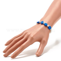 Bracciale elasticizzato con perline di fiori per bambini&nbsp;BJEW-JB07188