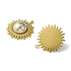 Ionenbeschichtung (IP) 304 Edelstahl Pavé Muschelperlen Anhänger&nbsp;FIND-Z028-34G