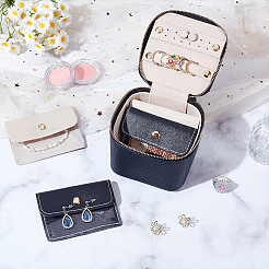 Tragbare Aufbewahrungsboxen für Schmuck aus Kunstleder mit Reißverschluss und 4 Einsatzbeutel&nbsp;CON-WH0202-001A
