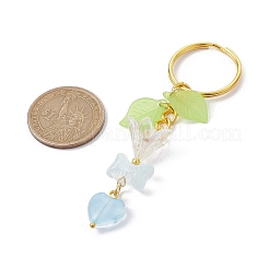 Decorazioni con ciondolo in vetro con fiocco e cuore&nbsp;KEYC-JKC00691-04