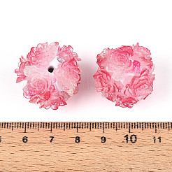 Strassperlen aus Polymerton mit geprägten Harzrosen&nbsp;RESI-T059-04G