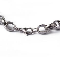 Anlaufgeschützte Herz-304 Edelstahl Gliederketten und Armbänder Schmuck-Sets&nbsp;SJEW-F132-08P