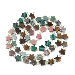 5 style de colliers de perles en malachite synthétique&nbsp;G-D095-A07