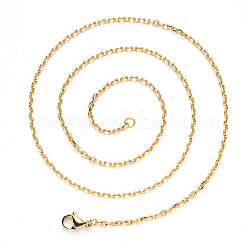 Collar de cadena de cable de acero inoxidable 304 con revestimiento al vacío de PVD&nbsp;NJEW-S420-008A-G