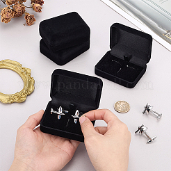 Boîtes de rangement en velours pour boutons de manchette&nbsp;CON-WH0112-079A