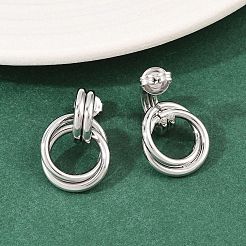 Ohrstecker mit Twist-Ring aus Edelstahl 304&nbsp;EJEW-P324-05P