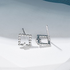 Orecchini a bottone in ottone con zirconi chiari&nbsp;EJEW-Q014-03P