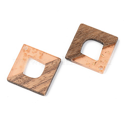Colgantes de resina transparente y madera de nogal&nbsp;RESI-S389-024A-B04