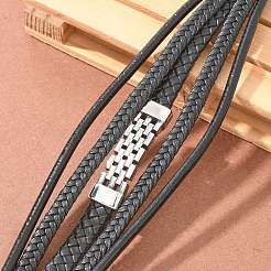 Geflochtene Mikrofaser-Leder-Mehrstrang-Armbänder&nbsp;BJEW-Q010-06A