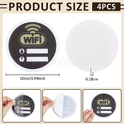 4 Stück selbstklebende Acrylschilder mit WLAN-Passwort und öffentlichem Netzwerk&nbsp;AJEW-BC0010-61