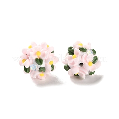 Perline a forma di sfera floreale in argilla polimerica luminosa con strass&nbsp;CLAY-U002-01E