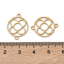 Anello in acciaio inossidabile 304 con ciondoli a forma di fiore&nbsp;STAS-P433-09G