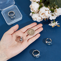 4 Stück 4 Stile Legierung austauschbare Snap Stretch Ring Einstellungen&nbsp;RJEW-DR0001-06A