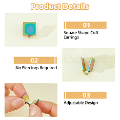 10 paire de boucles d'oreilles manchettes en acier inoxydable 304&nbsp;EJEW-HS0001-43C
