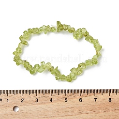 Braccialetti elasticizzati con perline di peridoto naturale con chip unisex&nbsp;BJEW-S143-51