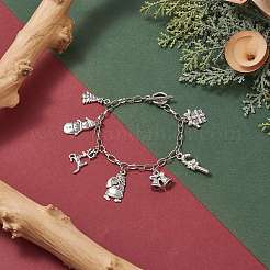 Charm-Armband aus Legierung mit Weihnachtsbaum&nbsp;BJEW-JB09300