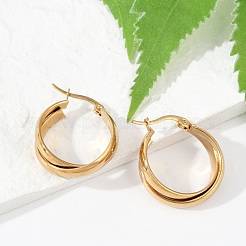 Pendientes de aro de acero inoxidable 201&nbsp;EJEW-Q026-20G