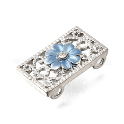 Messing-Kristall-Strass-Rechteck mit Blumen-Mehrstrang-Verbindungen&nbsp;KK-P306-21P
